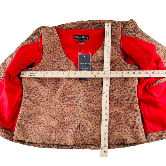 Pamela McCoy Womens Leopard Print Jacket with Shell 2 piece size Large NWT - Picture 7 of 10